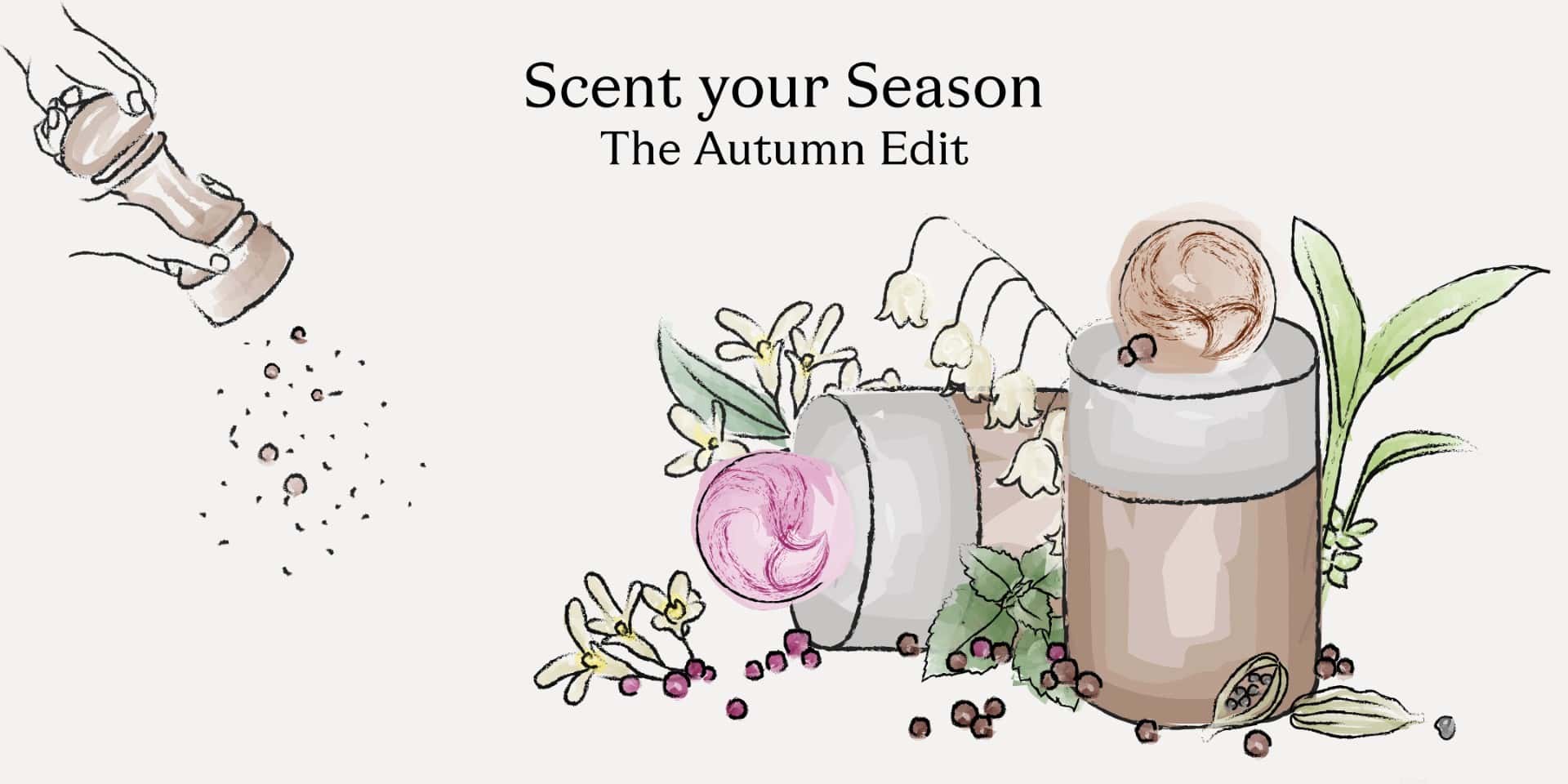 Autumn scented candles and botanicals at Victoria Leeds.