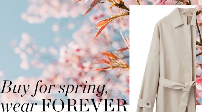 Stylish beige trench coat perfect for spring outfits, showcased at Victoria Leeds shopping destinati.