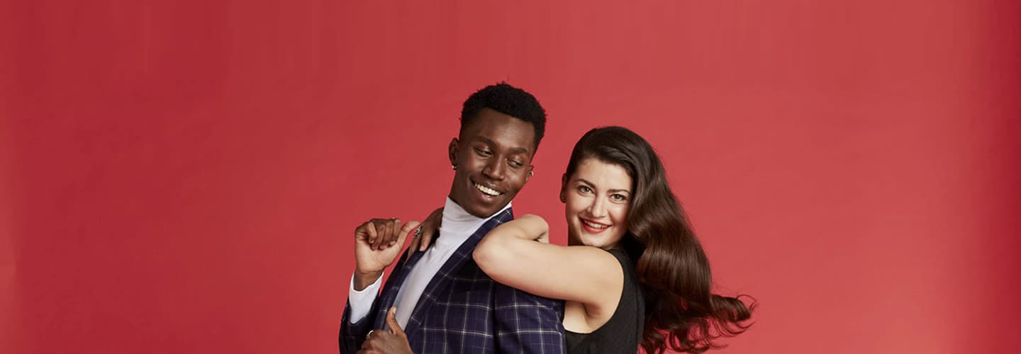 Stylish party attire for women and men, perfect for festive events at Victoria Leeds.