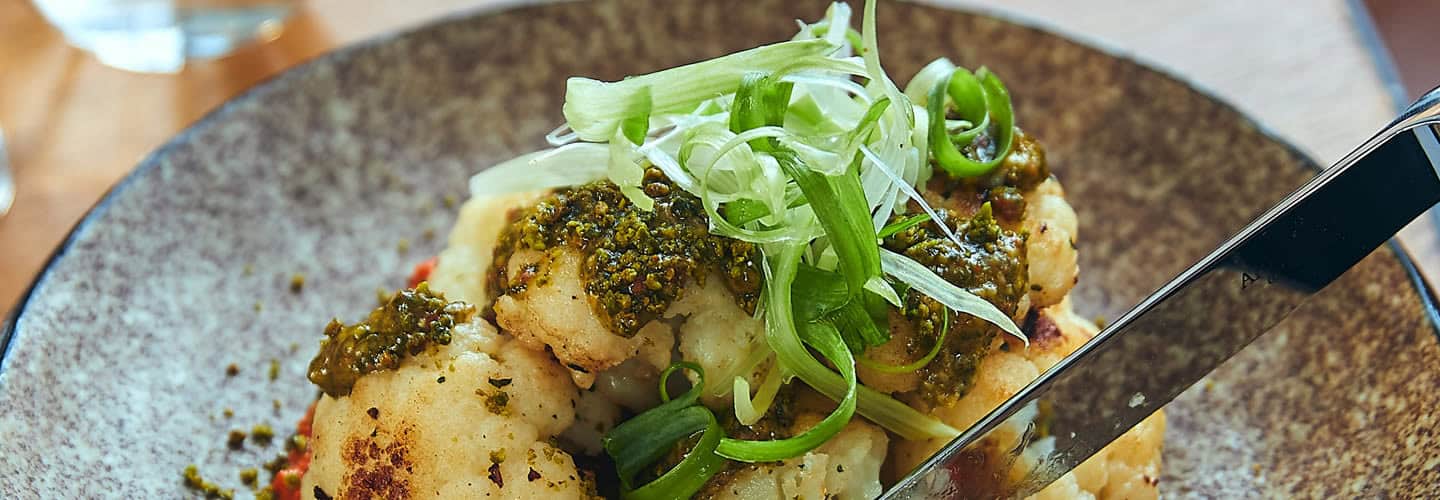 Delicious flexitarian dish served at Victoria Leeds, perfect for those seeking plant-based and meat.