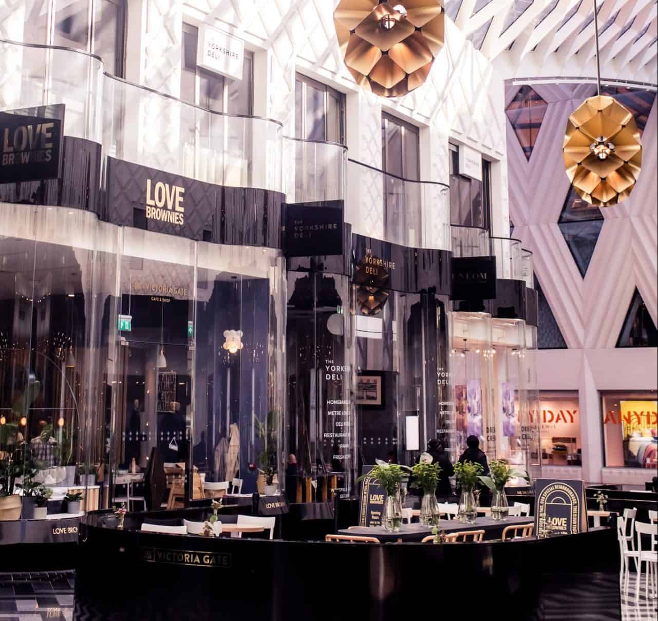 Modern Love Brownies café at Victoria Leeds shopping centre.