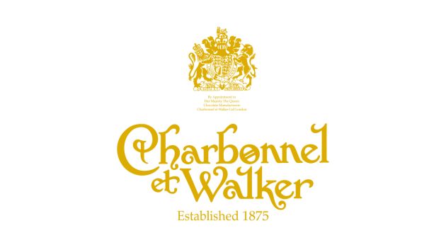 Charbonnel et Walker logo with royal crest, luxury chocolate brand.