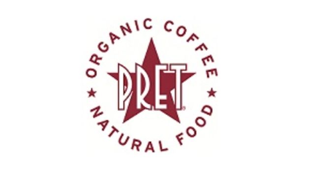 Pret Organic Coffee logo at Victoria Leeds shopping centre.