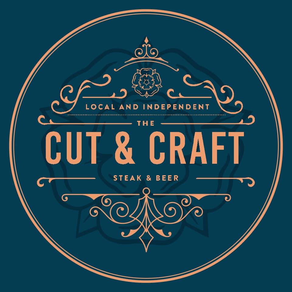Logo for The Cut & Craft, a local independent steak and beer venue at Victoria Leeds.