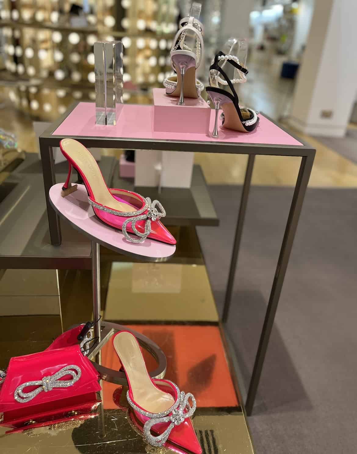 Stylish women's shoes showcased at Victoria Leeds, perfect for festive party outfits.
