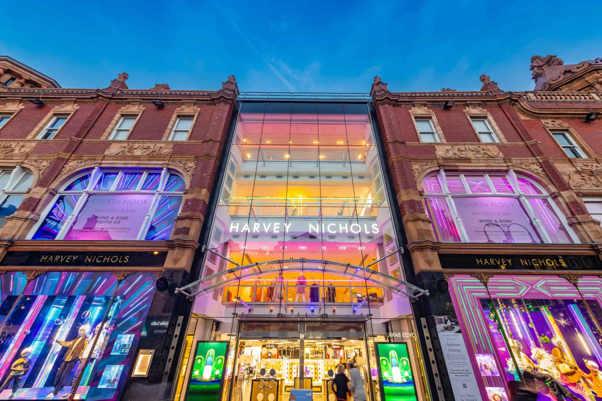 Harvey Nichols Leeds unveils a stunning winter terrace with festive lighting and seasonal displays.