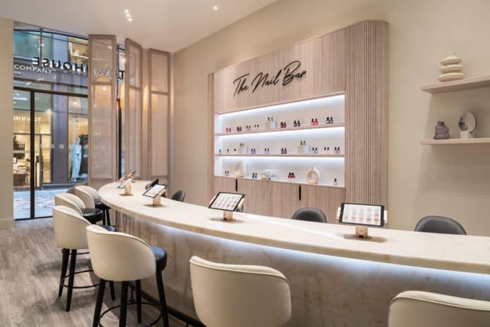 Elegant nail bar at Victoria Leeds for luxury beauty treatments.