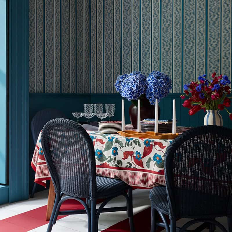 Stylish dining setup featuring floral decor and modern tableware at Victoria Leeds.