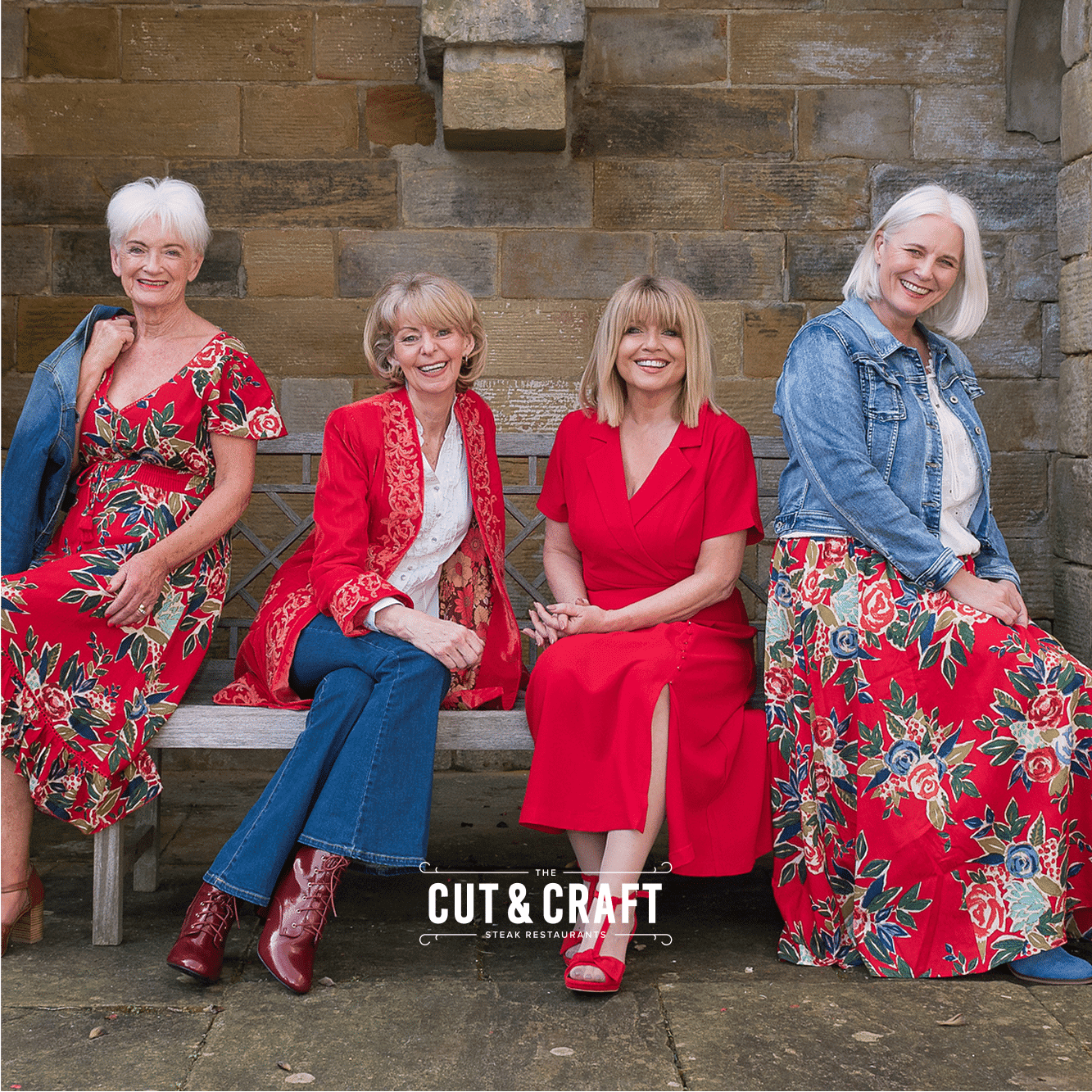 Elegant women in vibrant dresses at Victoria Leeds Fashion Week 2025.