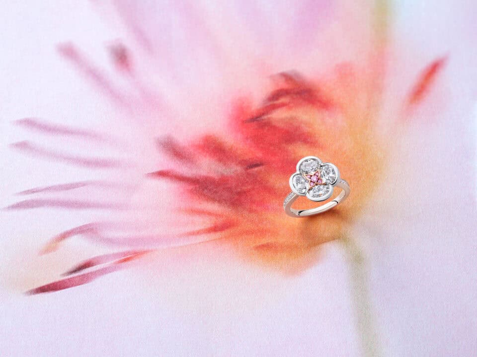 Elegant floral-inspired diamond ring from Victoria Leeds.